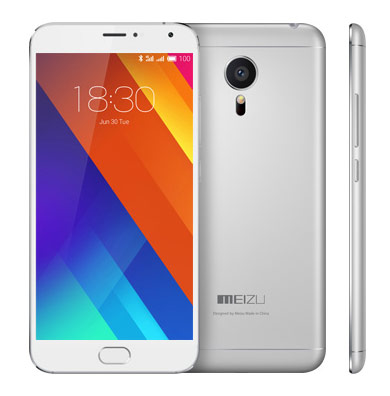 Телефон Meizu MX5 в серебристом с белым (Silver White) корпусе