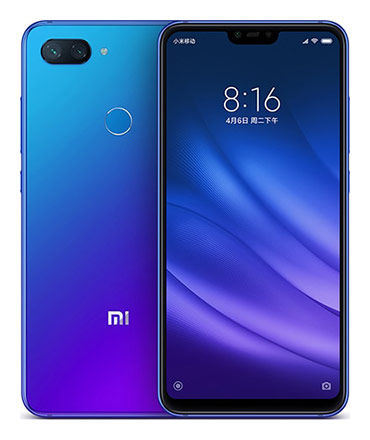 Телефон Xiaomi Mi 8 Lite в голубом (Aurora Blue) корпусе