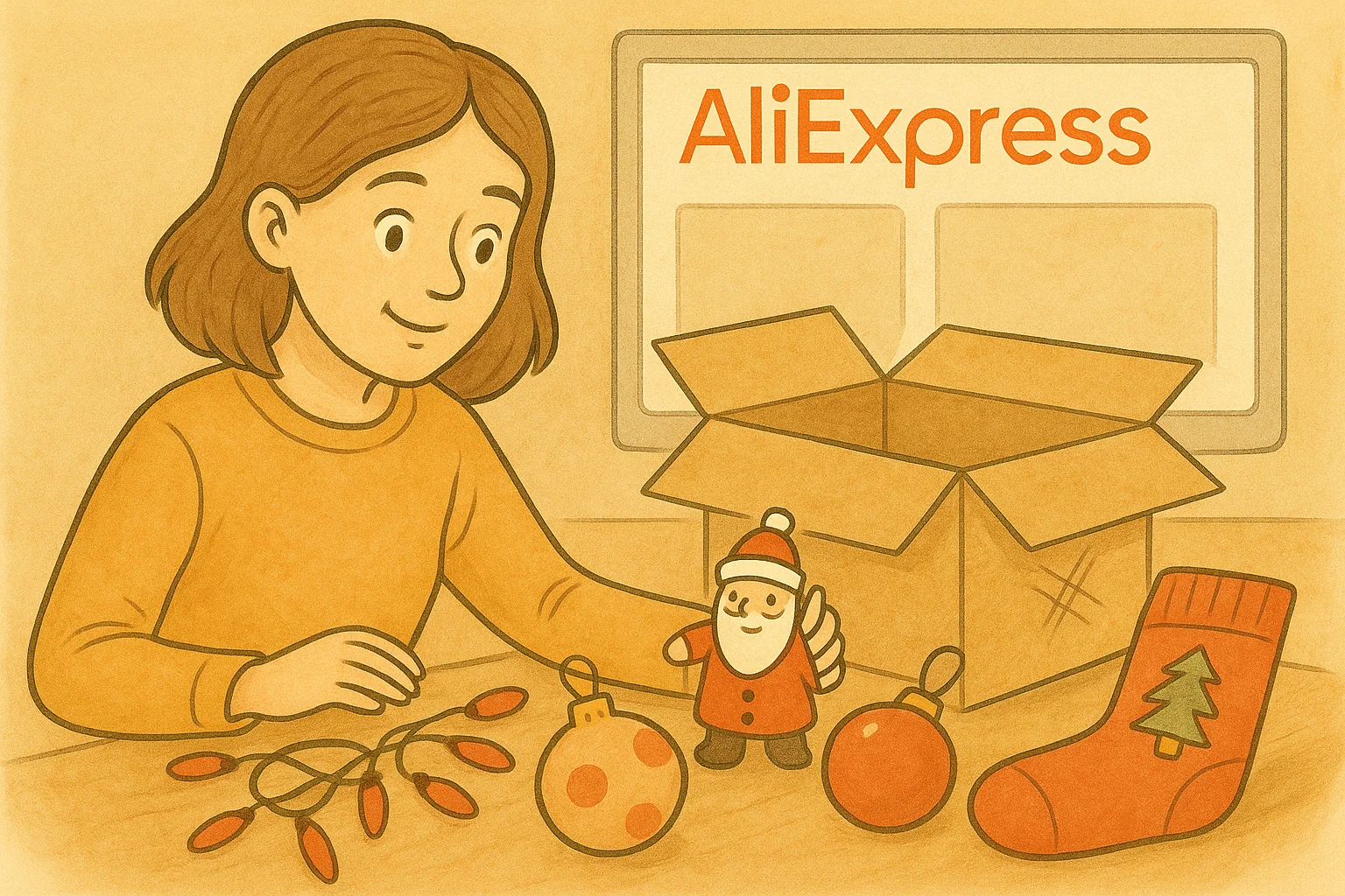 Новый год с AliExpress — гирлянды, подарки и украшения до 500 рублей