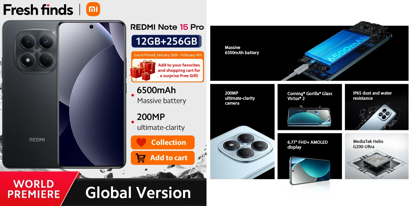 Смартфон Xiaomi Redmi Note 15 Pro на AliExpress