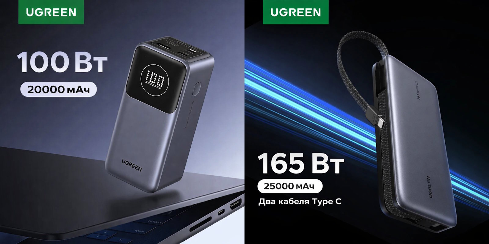 Скидки на мощные пауэрбанки Ugreen Nexode