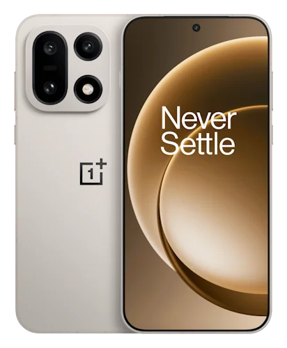 Смартфон OnePlus 15 в золотисто-бежевом (Sand Storm) корпусе