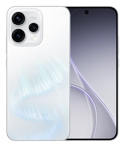 Смартфон OPPO Reno 15 в сияющем белом (Aurora White) корпусе