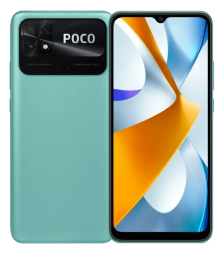 Смартфон POCO C40 в зелёном (Coral Green) корпусе