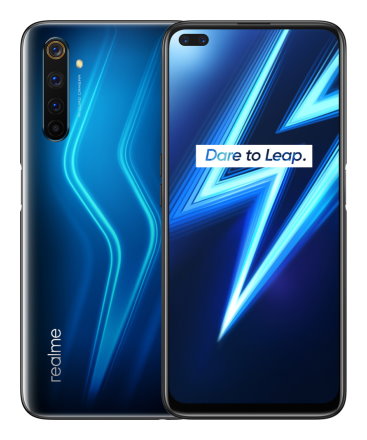 Телефон Realme 6 Pro в синем (Lightning Blue) корпусе