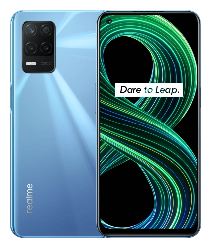Смартфон Realme 8 5G в синем (Supersonic Blue) корпусе
