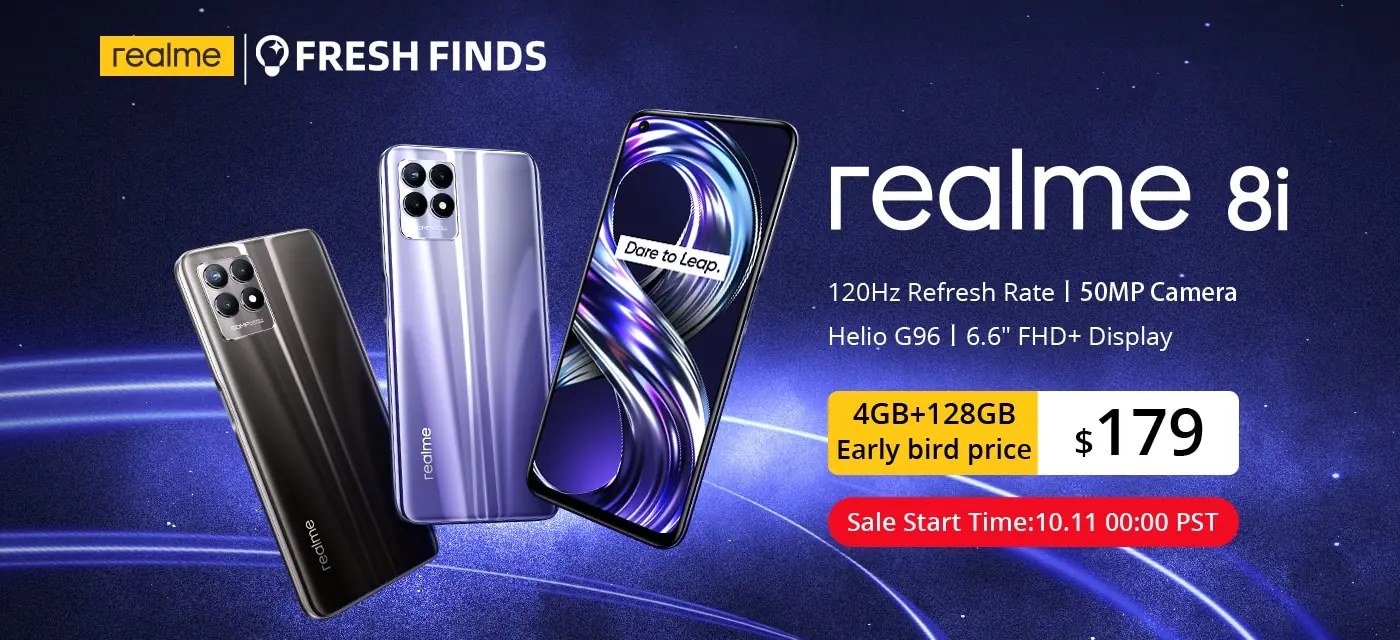 Распродажа смартфонов Realme 8i на AliExpress со скидкой