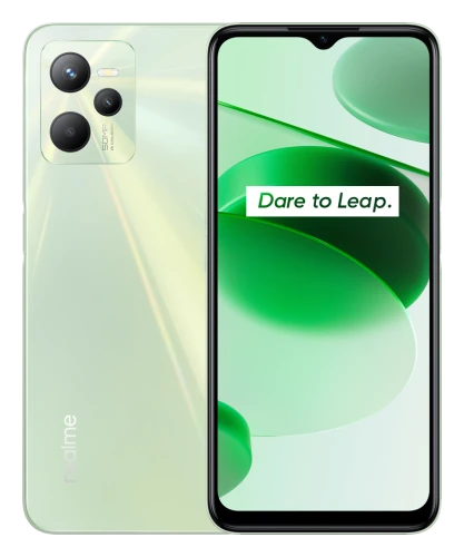 Смартфон Realme C35 в зелёном (Glowing Green) корпусе