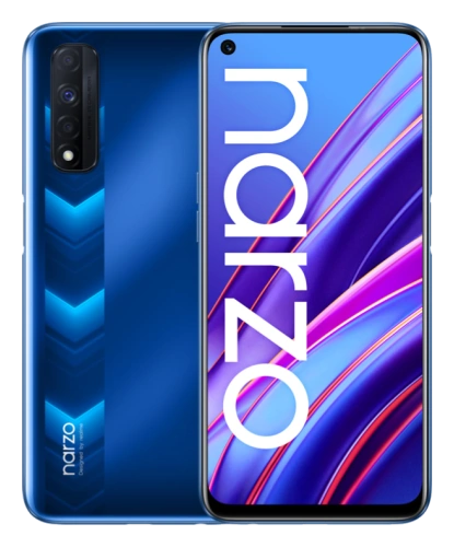 Смартфон Realme Narzo 30 в синем (Racing Blue) корпусе