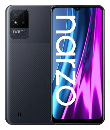 Смартфон Realme Narzo 50i в чёрном (Carbon Black) корпусе