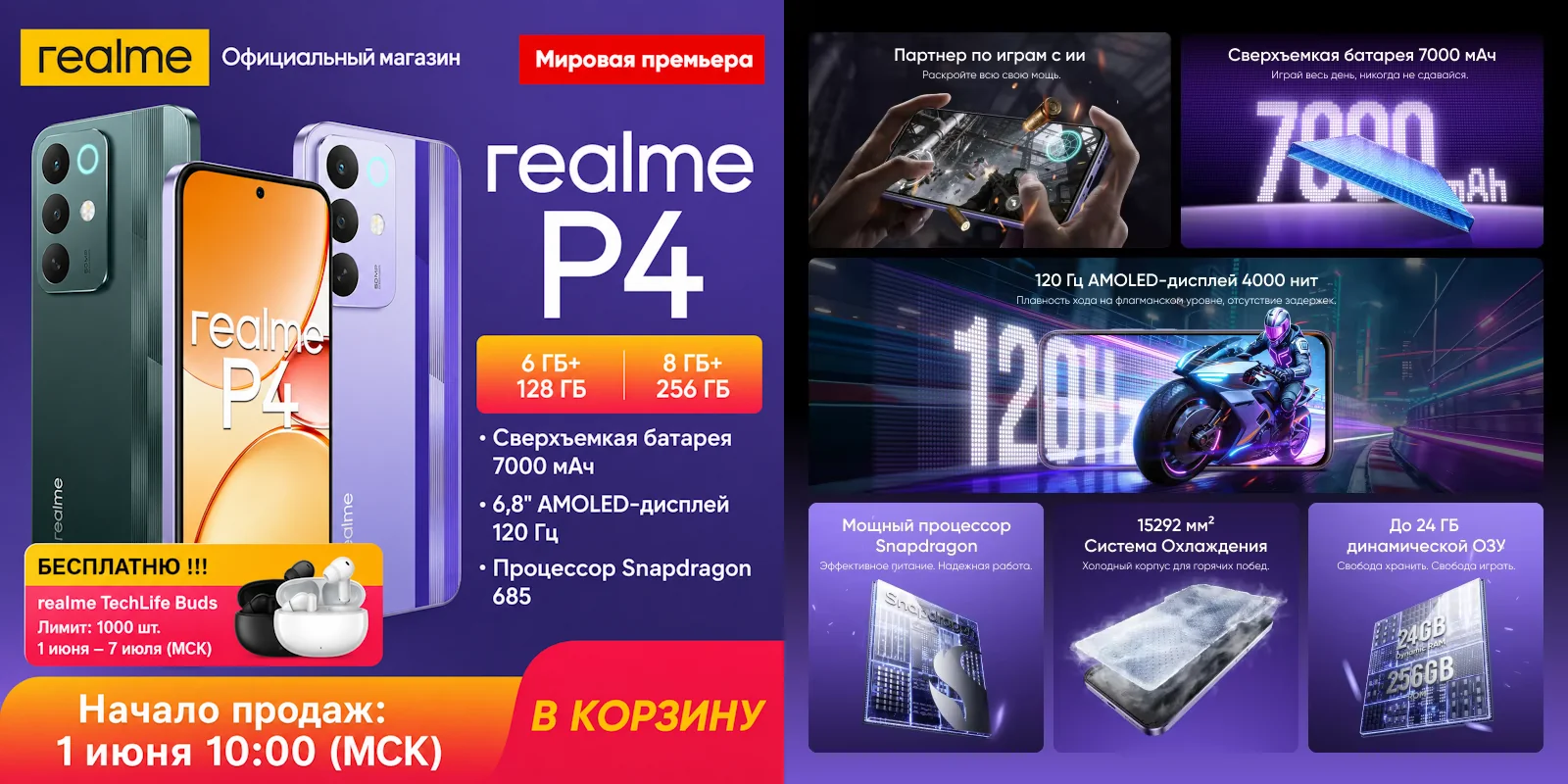 Распродажа смартфонов Realme P4 со скидкой