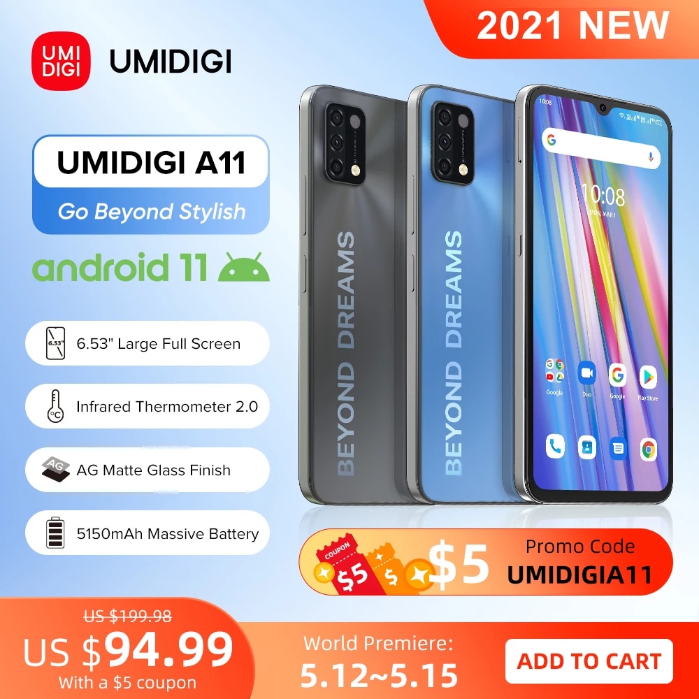 Распродажа смартфонов Umidigi A11 на AliExpress со скидкой