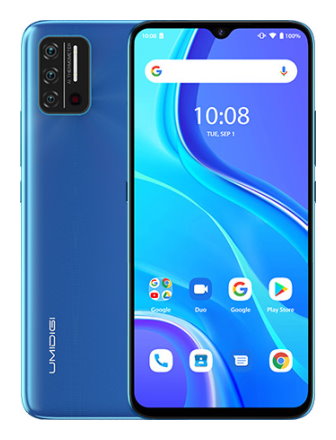 Телефон Umidigi A7S в синем (Sky Blue) корпусе