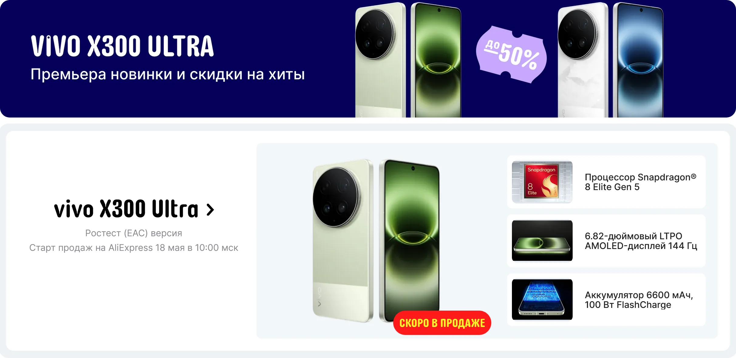Распродажа смартфонов Vivo X300 Ultra со скидкой