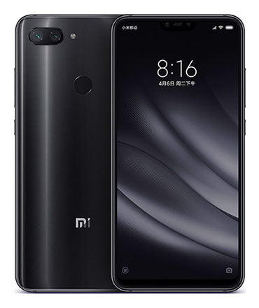 Телефон Xiaomi Mi 8 Lite в чёрном (Midnight Black) корпусе