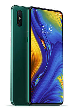 Телефон Xiaomi Mi Mix 3 в зелёном (Jade Green) корпусе
