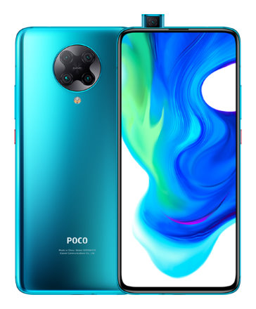 Телефон Xiaomi POCO F2 Pro в синем (Neon Blue) корпусе
