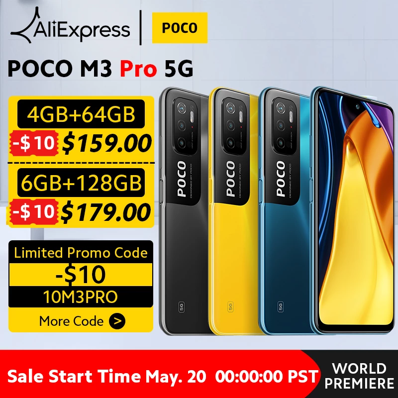 Распродажа смартфонов POCO M3 Pro 5G на AliExpress со скидкой