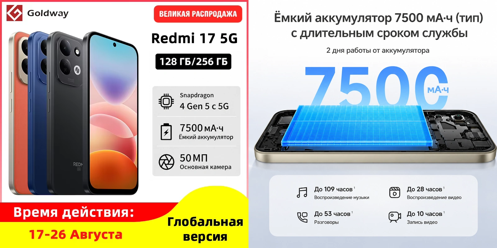 Распродажа смартфонов Xiaomi Redmi 17 5G со скидкой